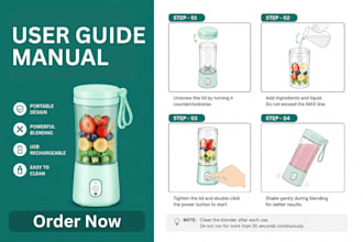 design amazon, etsy product user guides and instruction manuals