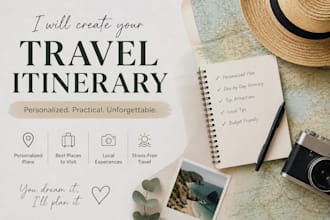 plan a researched travel itinerary for your vacation or trip