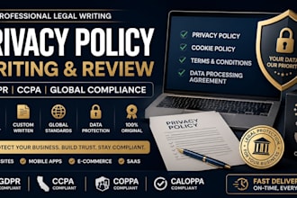 draft gdpr, ccpa, and global privacy policy compliance documents for websites