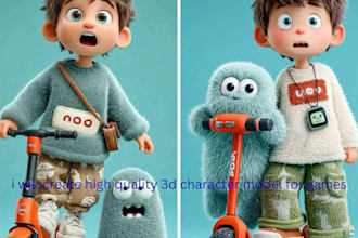 create high quality 3d character model for games