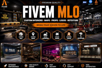 create custom fivem mlo interior exterior glowing 3d logo retexture props maps