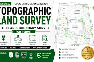licensed topographic land surveyor, site plan and boundary survey for permit
