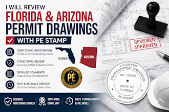 review florida and arizona permit drawings and pe stamp