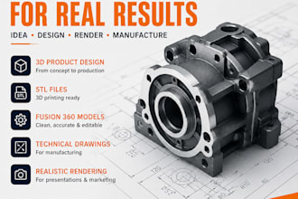 design a 3d printable product, stl file, fusion 360 cad model for manufacturing