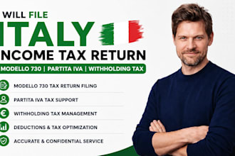 handle italy income tax return, modello 730, partita iva, vat, withholding tax