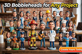 design 3d bobblehead business branding mascot personal gift stl for 3d printing