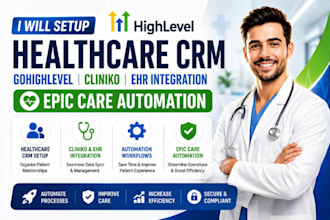 setup healthcare crm gohighlevel cliniko ehr integration epic care automation