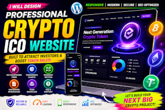 build crypto wordpress website and ico landing page or token website