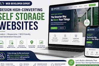 design self storage website facility website rental website storage unit website
