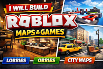 build roblox map, game environment, obby and realistic roblox studio game