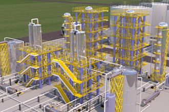 design 3d oil gas plant, industrial plant and refinery