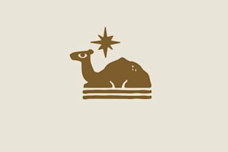 design unique house camel back mountain logo