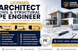licensed architect civil and structural pe engineer in maryland indiana arizona