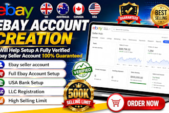 ebay account setup, ebay dropshipping ebay bank  with high product listing