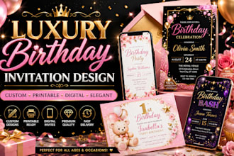 design luxury birthday invitation cards for kids adults and parties invite cards