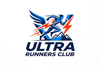 design a modern and energetic running club logo for your brand