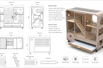 do 3d product design for pet cage, pet feeder design ready for manufacturing