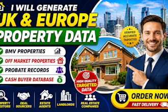 generate UK bmv, off market, probate and cash buyer leads