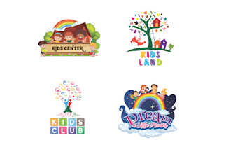 do unique childcare daycare babyshop and kids logo design