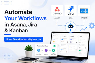set up and automate your business workflows using asana, jira and kanban boards
