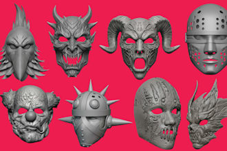sculpt 3d cosplay mask, helmet design, 3d mask, futuristic helmet for printing