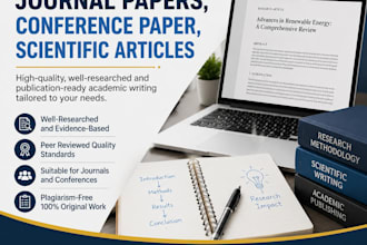 write peer reviewed journal papers, conference paper, scientific articles