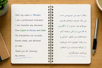 translate english to persian or uzbek accurately and professionally