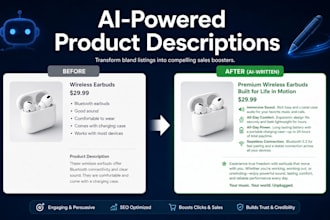write ai assisted product descriptions for your online store