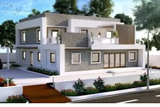 design modern architectural exterior facade and 3d house rendering work