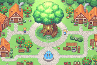 create pixel art game assets, tilemap, tileset, pokemon sprite sheet animation