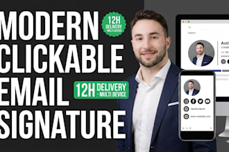 modern clickable email signature 12h delivery multi device