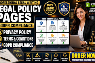 write privacy policy terms and conditions gdpr legal pages documents for website