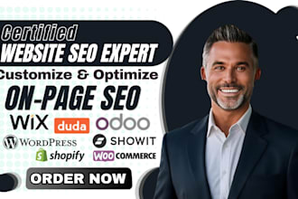optimize website onpage SEO for showit, odoo, shopify, wix or wordpress