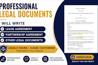 write lease agreement, partnership agreement and legal documents