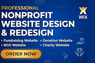 design a wix nonprofit website charity donation fundraising website