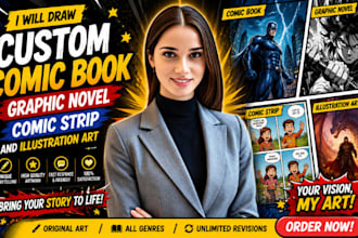 draw custom comic book, graphic novel, comic strip and illustration art