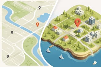 design vector maps for business, presentations, and planning