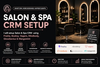 setup salon and spa crm fresha booksy vagaro mindbody glossgenius mangomint