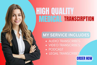 professional clean medical transcription