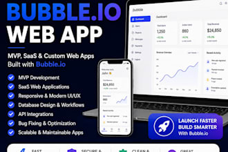 develop bubble io web app, bubble mvp bubble saas as bubble app developer