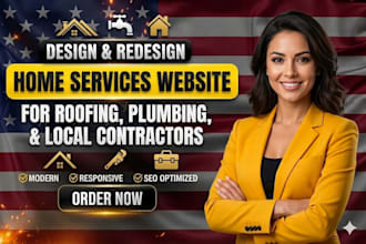 design contractor website roofing plumbing home services local business website
