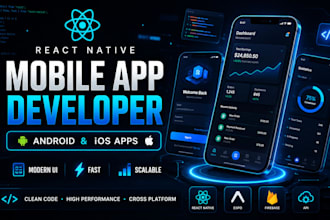create a futuristic mobile app UI and full react native app