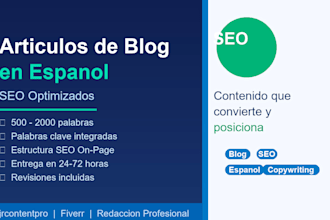 write SEO optimized spanish blog posts that rank on google