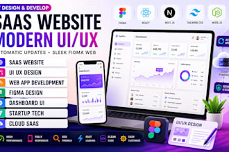 do full saas website, saas dashboard UI figma prototype saas architecture design