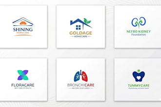 design medical healthcare and home care logo design