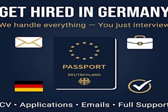 find you a job in germany, handle all applications and emails until hired