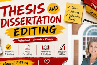 proofread, humanize and format your thesis or dissertation in apa 7, harvard