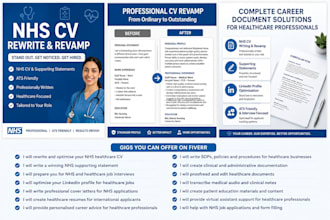 rewrite and optimise your nhs healthcare CV and supporting statement