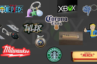 design 3d logo, 3d lightbox, keychain, text ready for 3d printing in 3mf and sti
