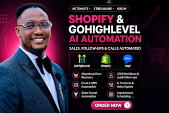 automate shopify and gohighlevel lead follow up and appointments